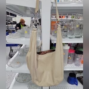 HOBO Cream Leather Hobo Bag